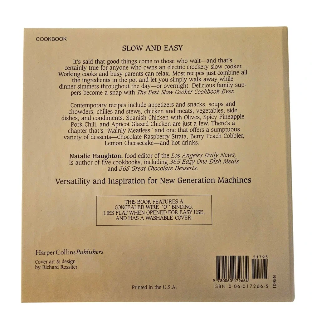 The Best Slow Cooker Cookbook Ever Natalie Haughton‎ First Edition 1995 Crockpot